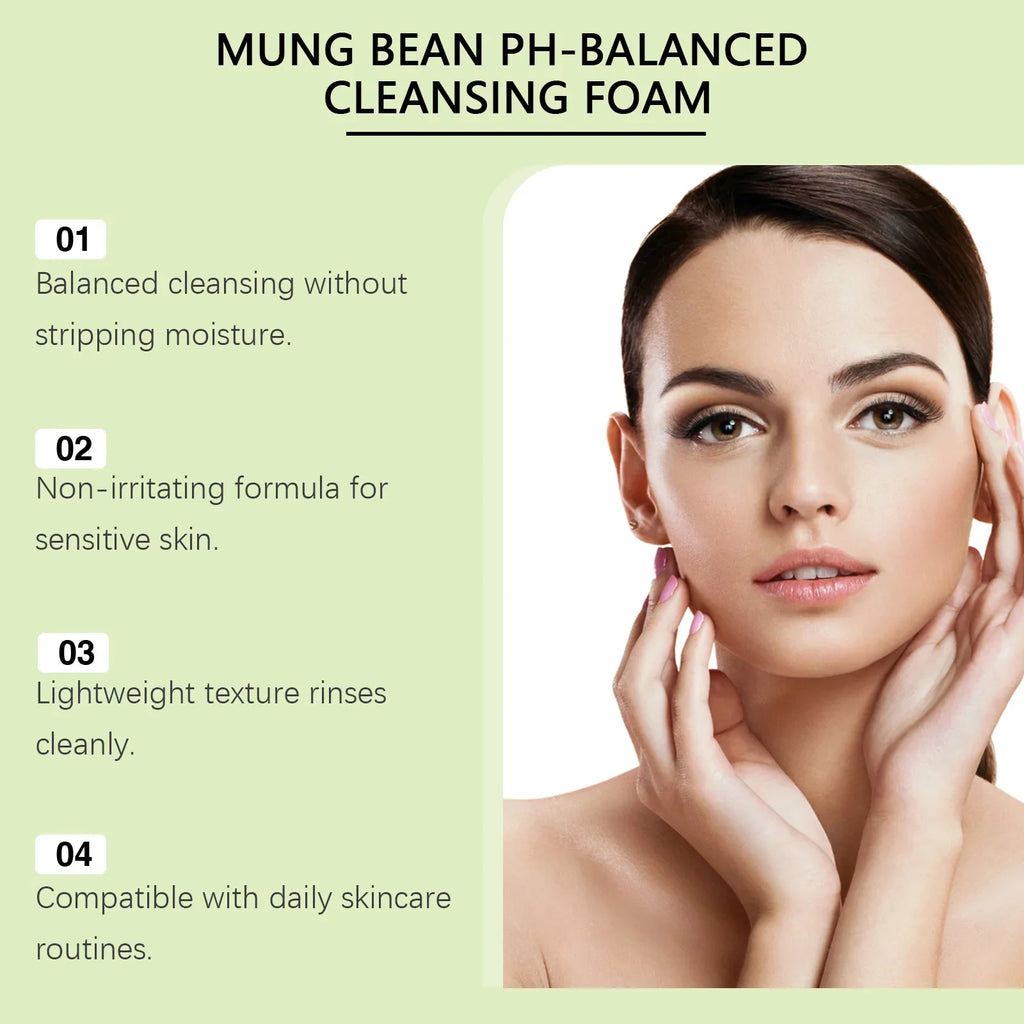 Hoygi Mung Bean Cleansing Foam – pH-Balanced Sensitive Skin