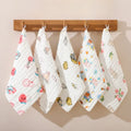 Baby Gauze Face Towels | 6-Layer Soft Saliva Wipes 5-Pack