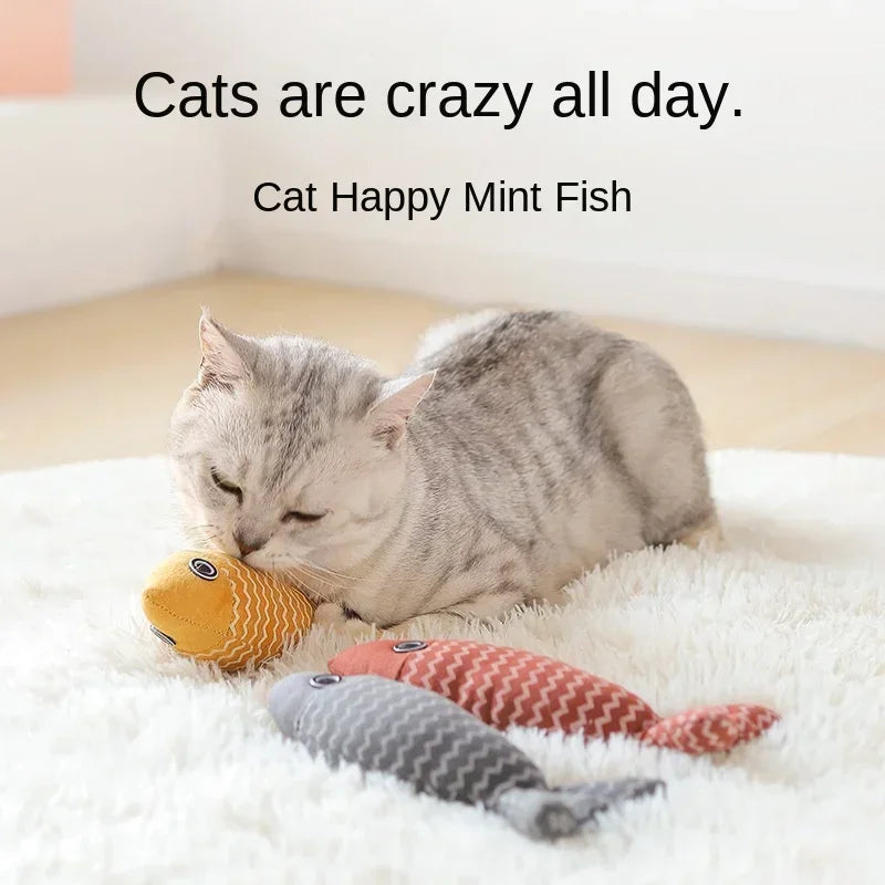 Catnip Fish Kick Toy for Cats – Chewing & Teething Plush