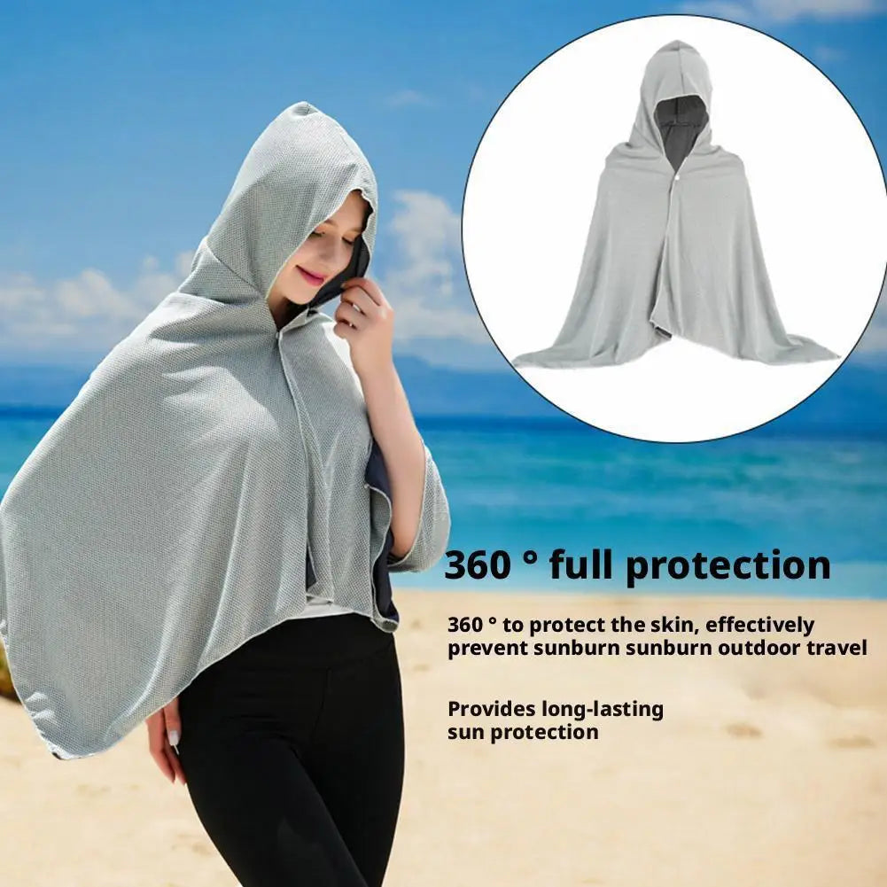 Cooling Hooded Poncho Towel – UV Protection & Quick Dry Sport