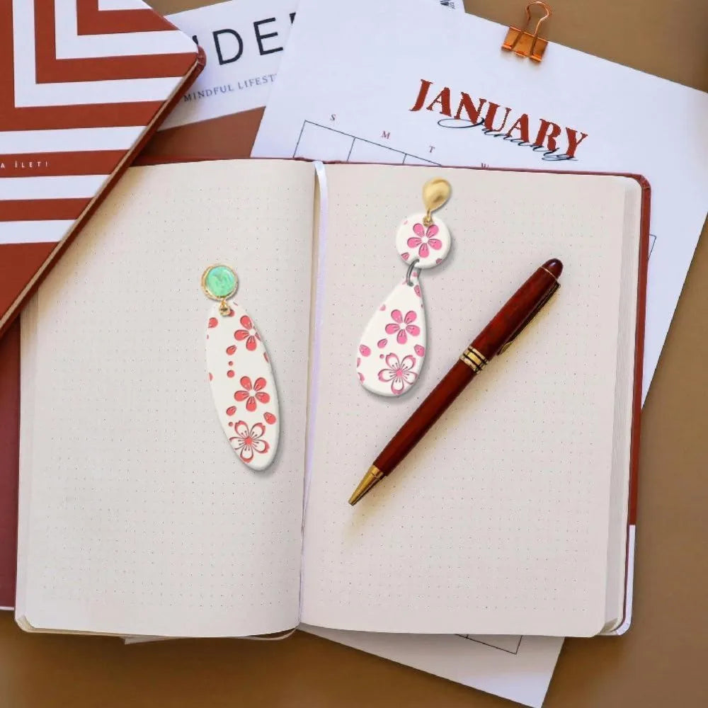 Cherry Blossom Polymer Clay Texture Sheet & Stamp – 14x14cm