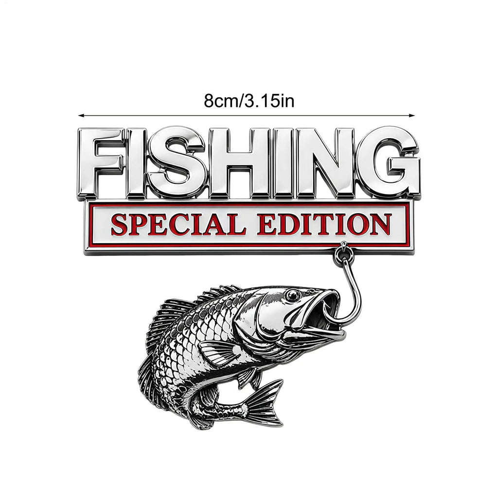 Metal Fishing Car Badge Emblem – Truck, SUV, RV & Boat Decal