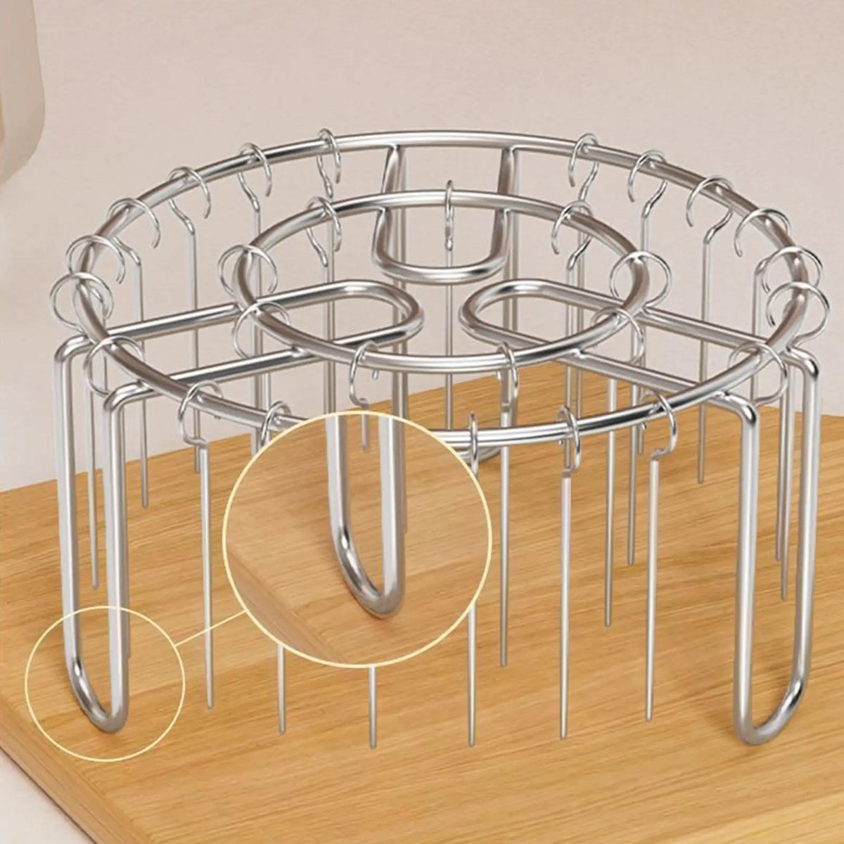 Stainless Steel BBQ Skewer Rack – Air Fryer & Oven, 24 Skewers