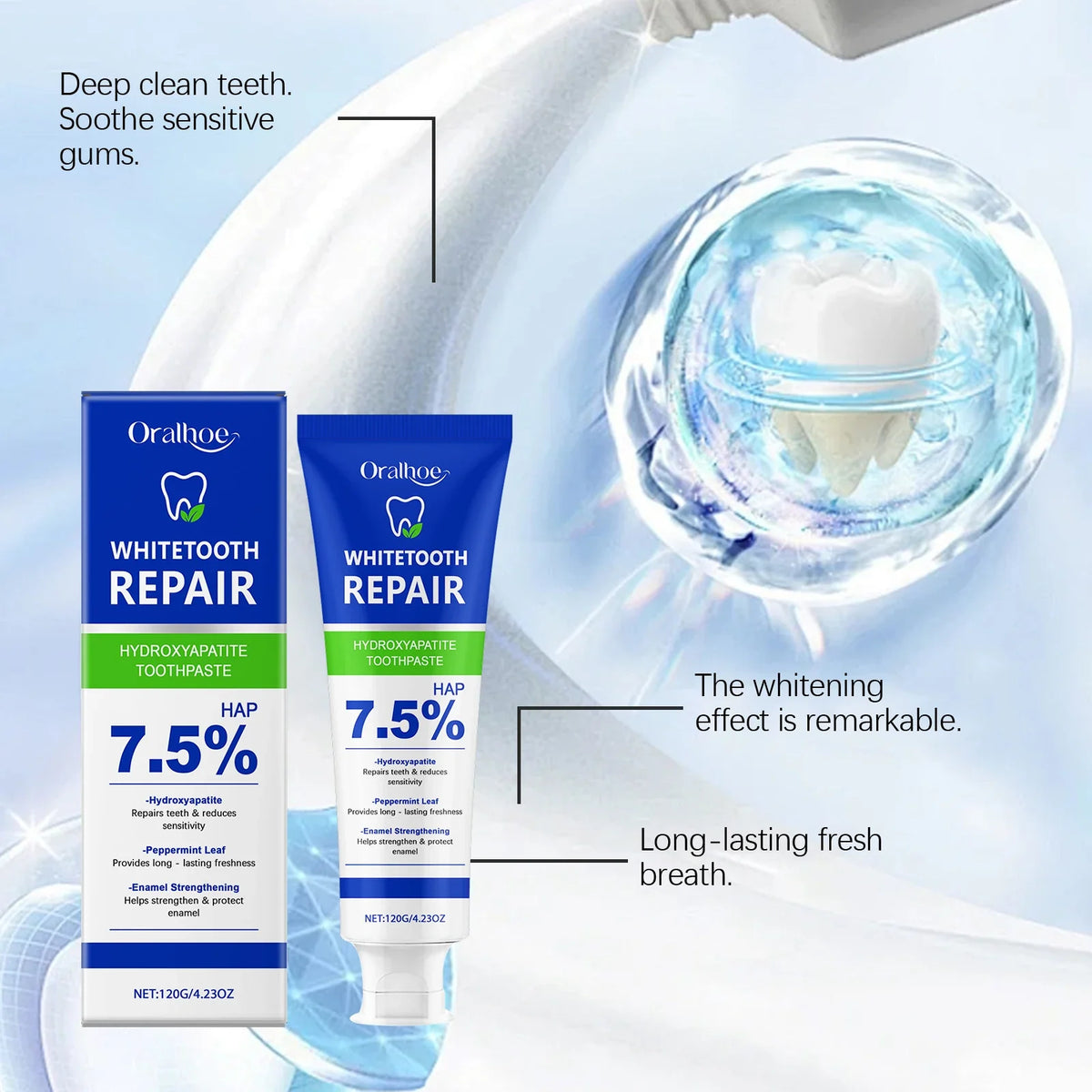 Oralhoe Hydroxyapatite Toothpaste | Whitening & Enamel Repair