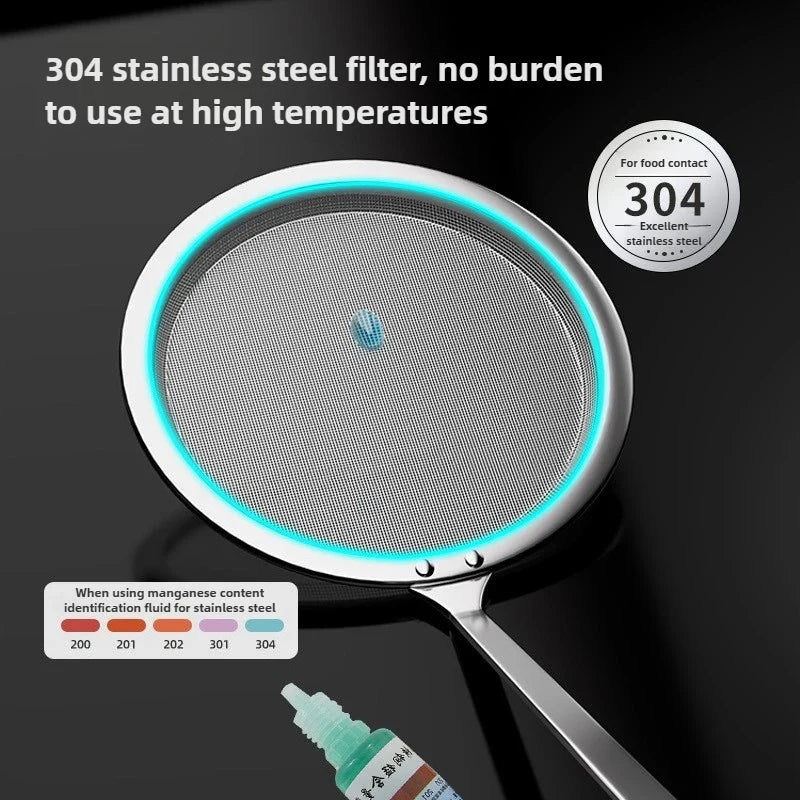 304 Stainless Steel Skimmer Spoon – Fine Mesh Oil Strainer