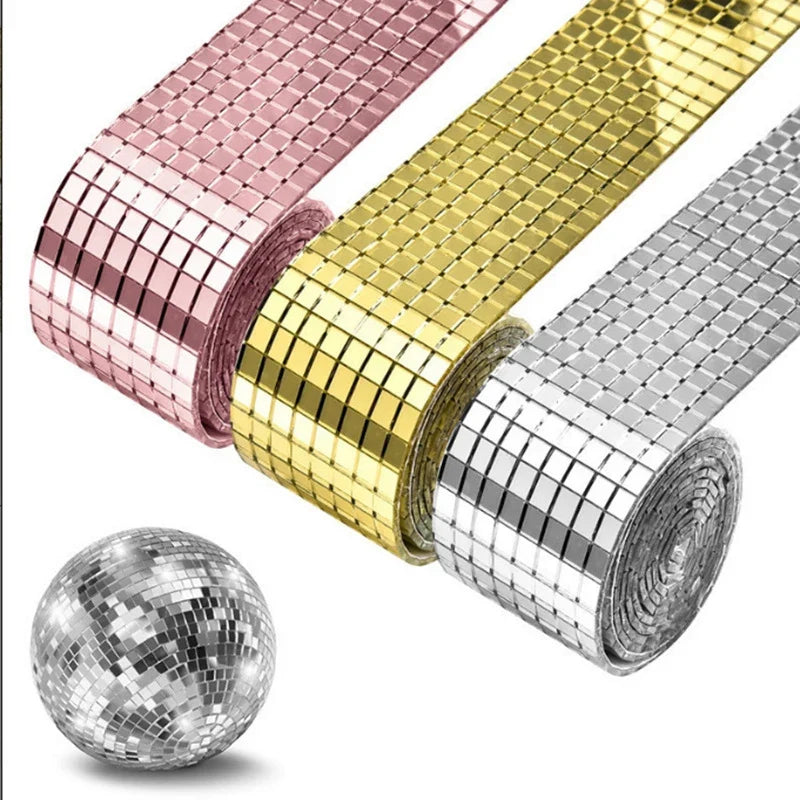 3D Disco Ball Mirror Wall Sticker Roll | DIY Acrylic Mosaic Decor