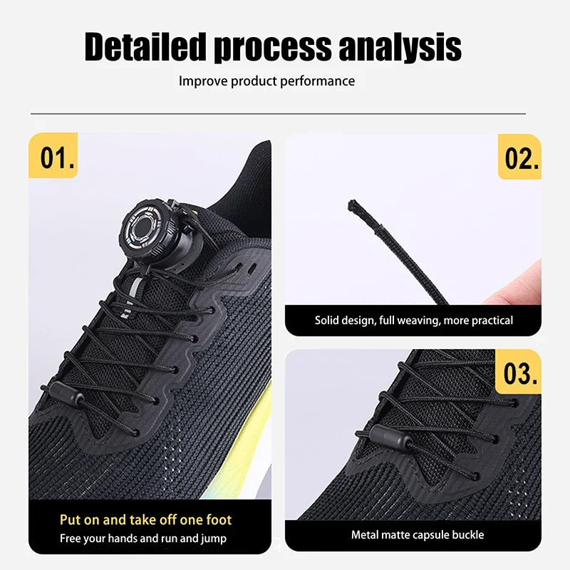 No-Tie Swivel Buckle Shoelaces | Flat Laces for Sneakers
