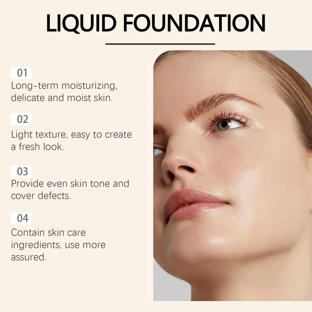 Hoygi SPF 50 Liquid Foundation – Full Coverage, Waterproof