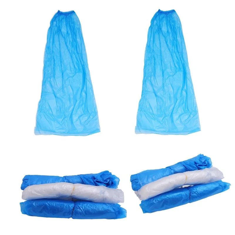 Disposable Waterproof Shoe Covers – Blue & Clear Plastic 10/20 Pc