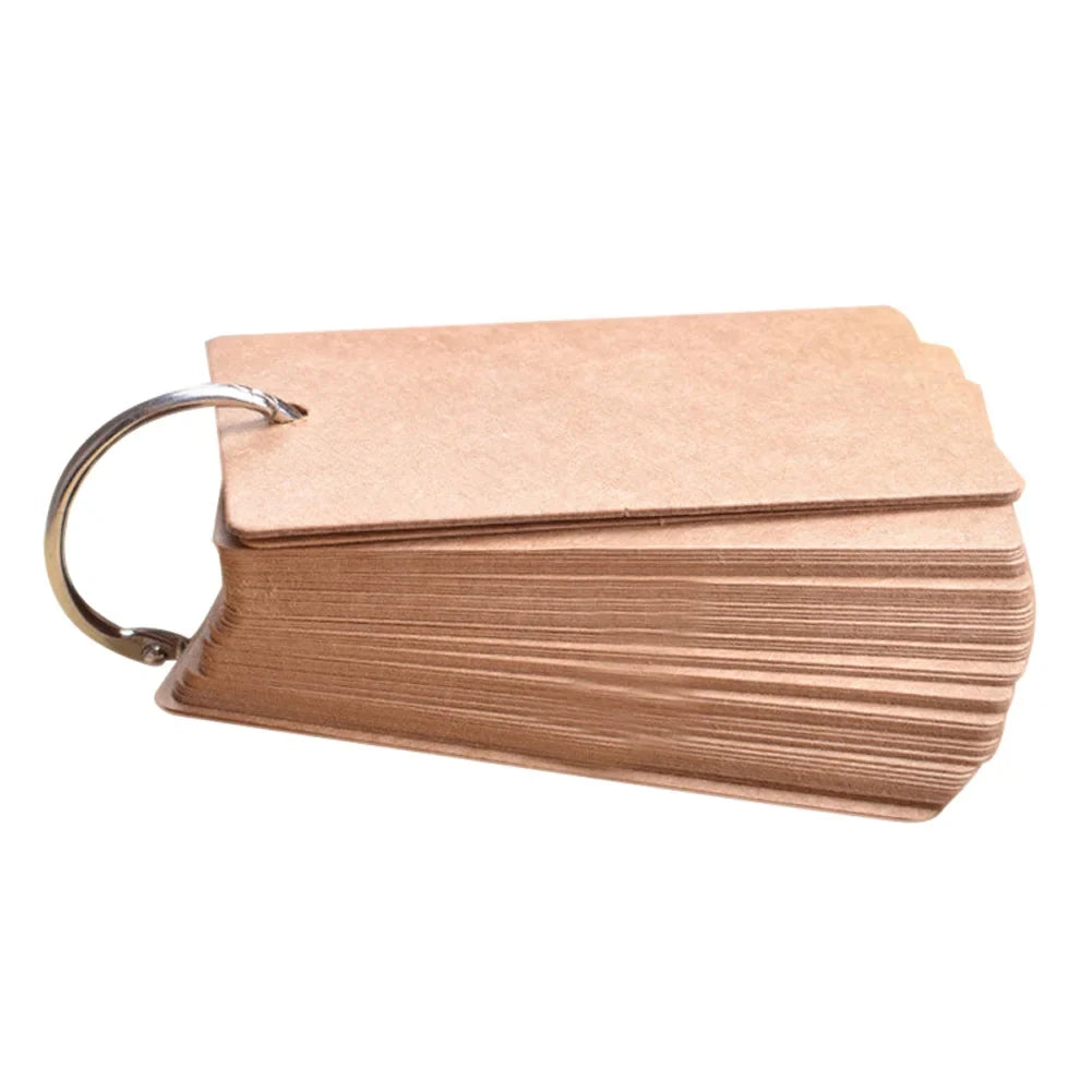 Portable Buckle Binder Flash Cards Memo Pad – 50 Blank Sheets