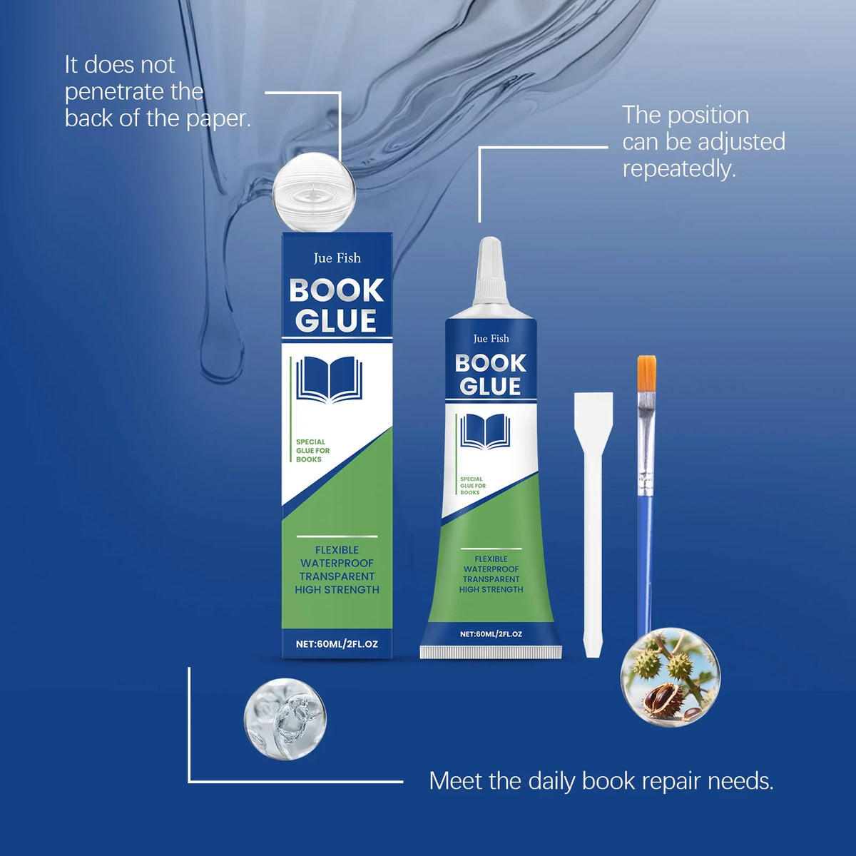 60ml Book Repair Glue | Quick Dry, Waterproof, Strong Adhesion