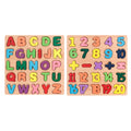 2-Pack Wooden Puzzles Toddlers Alphabet Number Matching Games