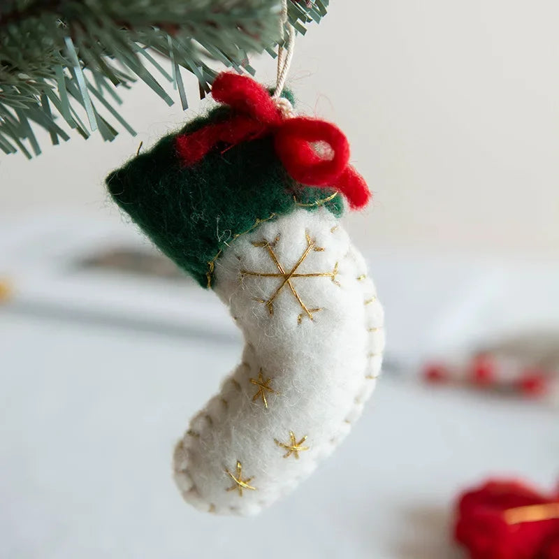 Wool Felt Christmas Ornaments – Snowmen, Tree & Wreath Décor