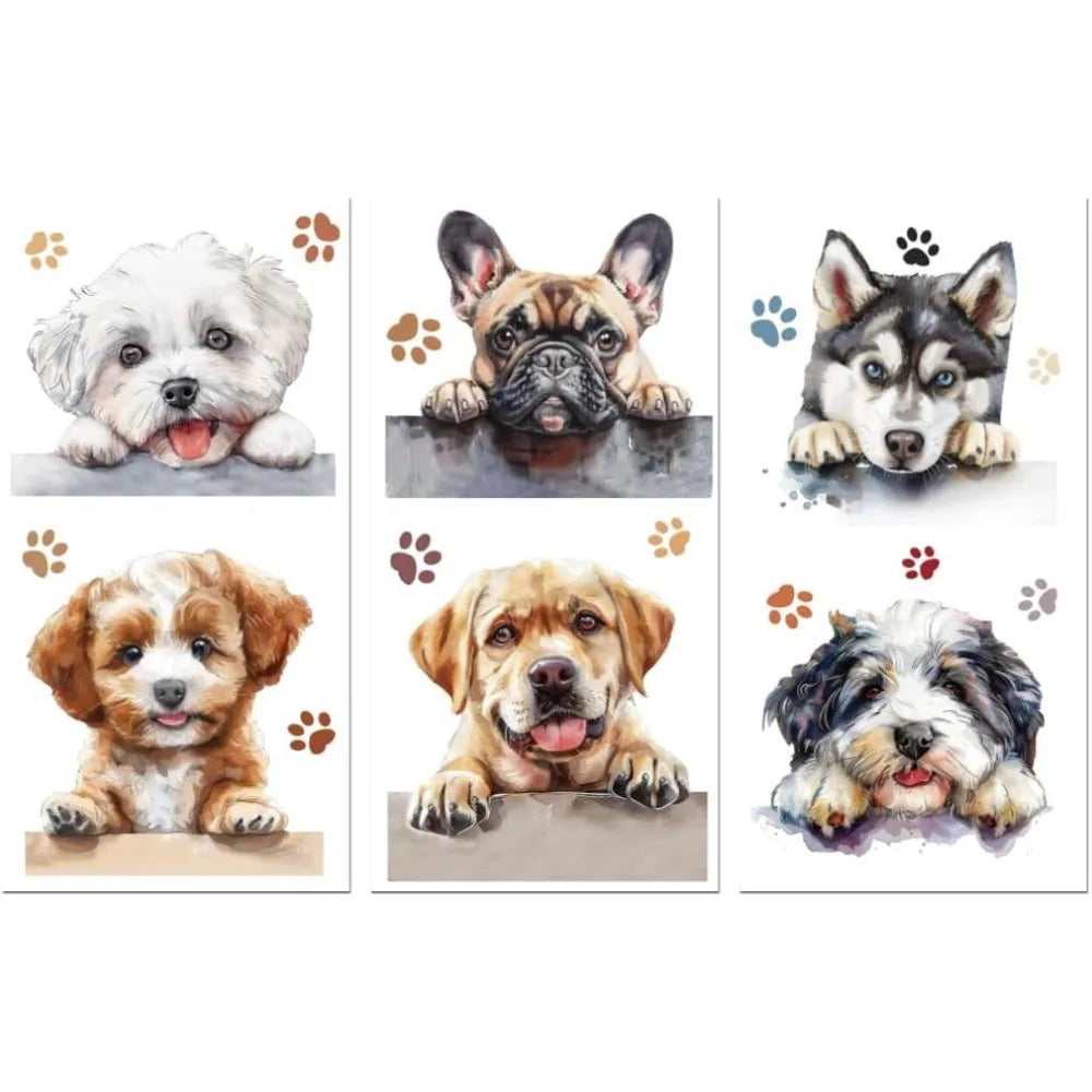 Dog Rub-On Transfer Decals for Furniture & Crafts – 3 Pcs