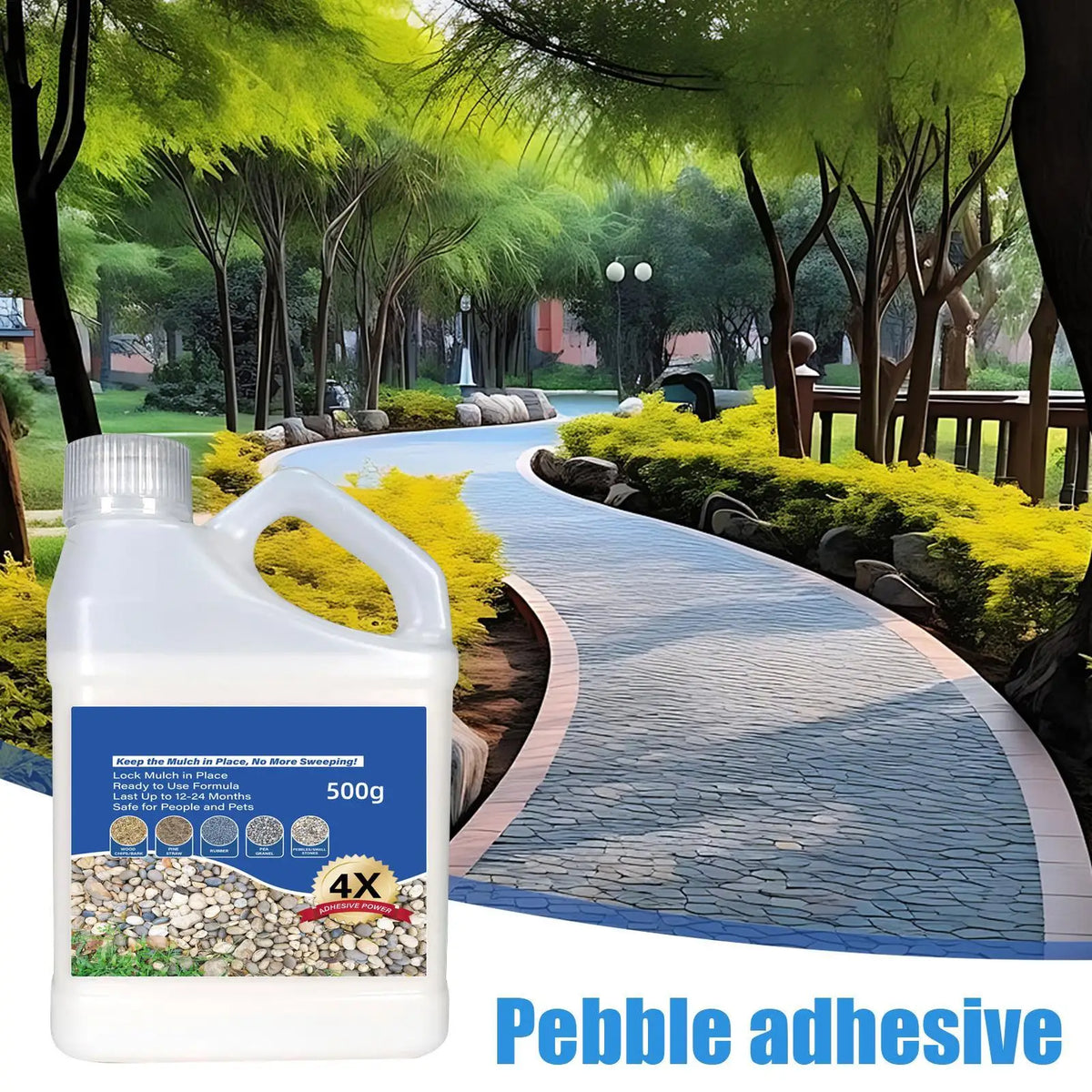 Mulch Rock Adhesive Pea Gravel Sticky Glue Fast Drying Outdoor Yard