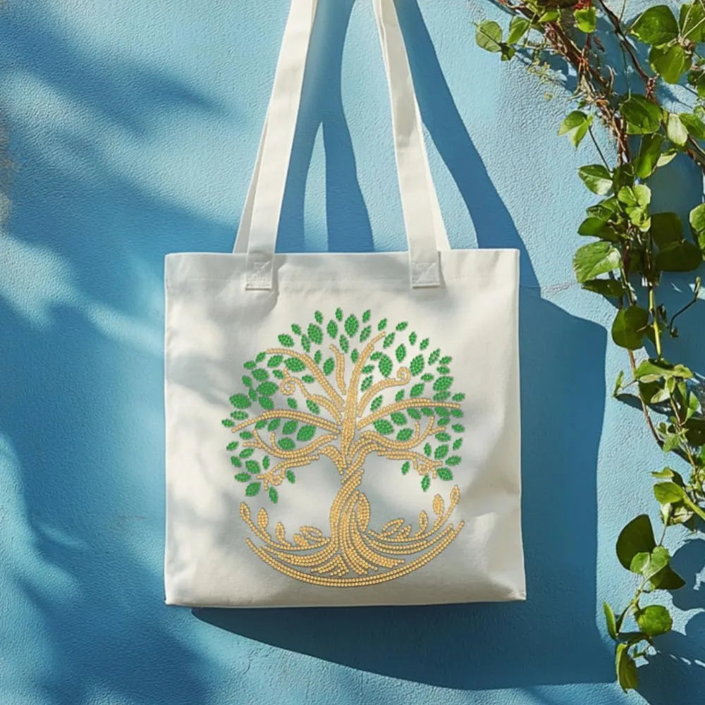 Tree of Life Glass Rhinestone Iron-On Applique Patch 11.7x8.3"