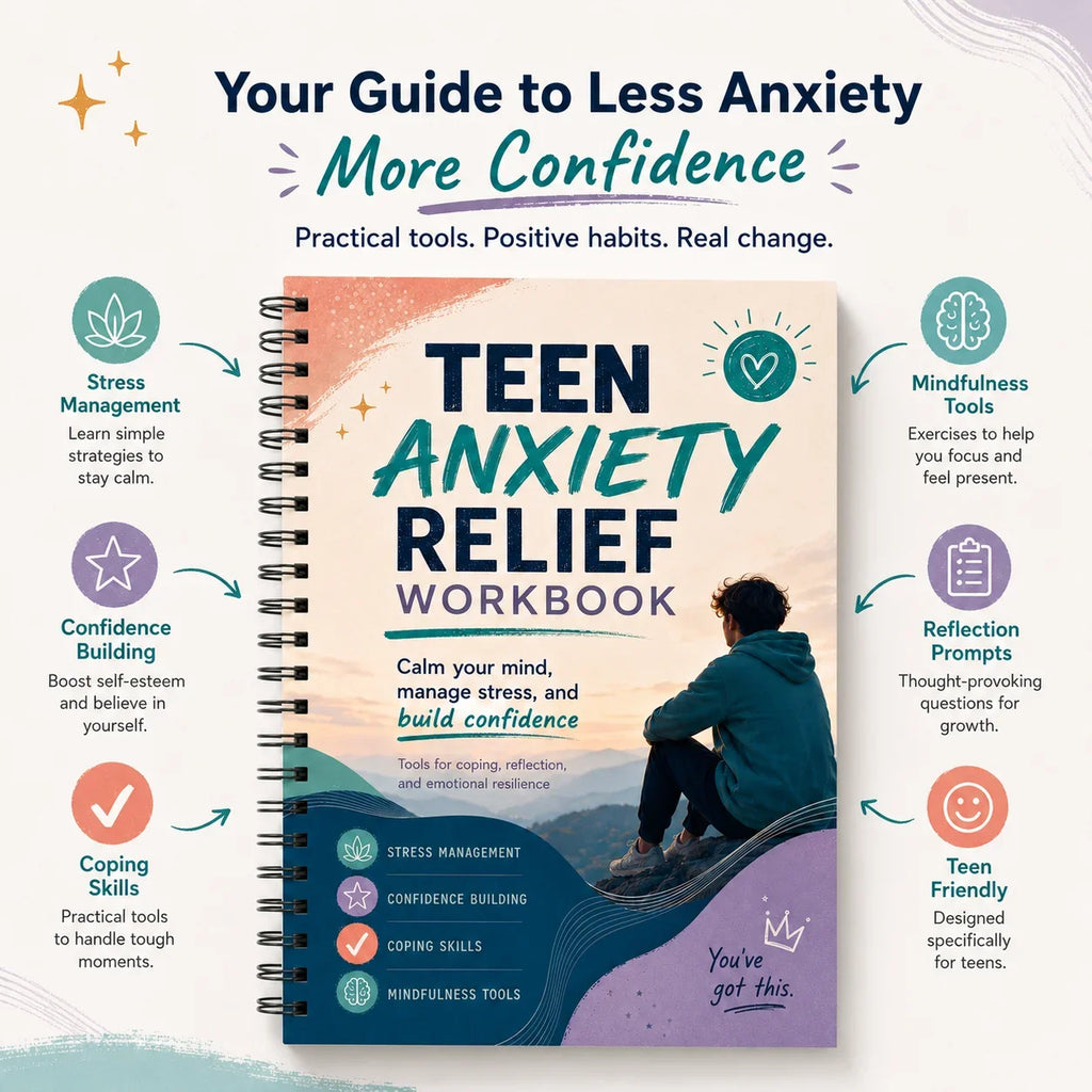 TEEN RELIEF WORKBOOK CBT Guided Journal Teens Stress Self Confidence