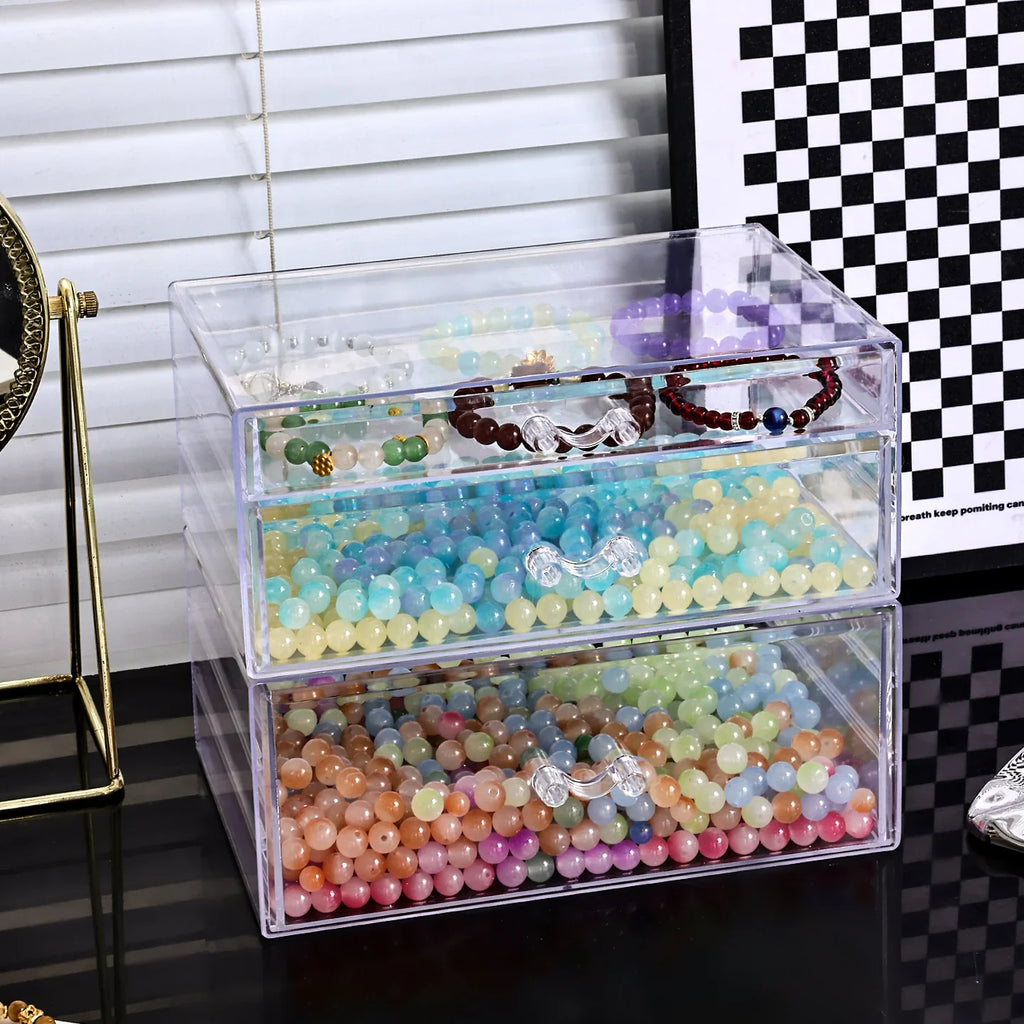 Desktop Transparent Stackable Acrylic Bead Storage Box Drawer