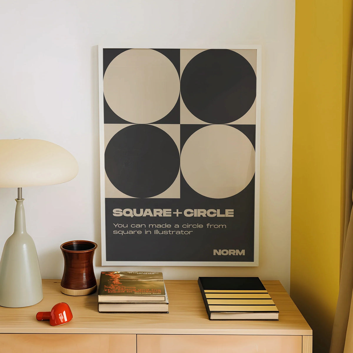 Modern Minimalist Square & Circle Canvas Wall Art Print