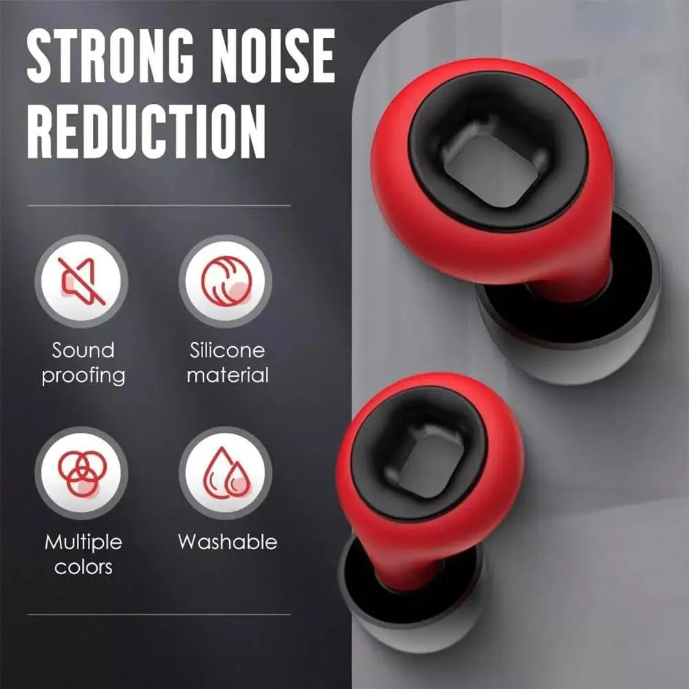 25dB Reusable Silicone Ear Plugs for Sleep, Snoring & Travel