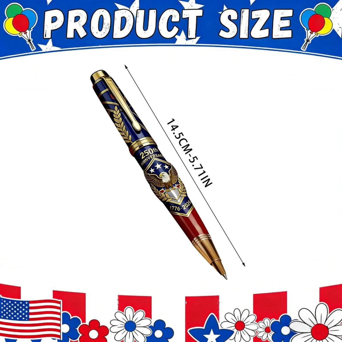 1- USA 250th Anniversary Souvenir Ballpoint Pen Box Limited