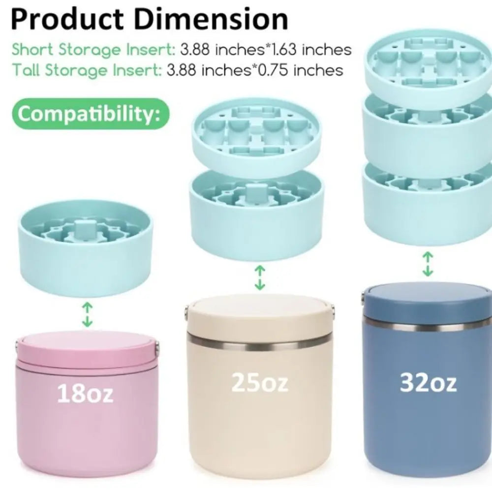 Leak-Proof 3ml Vial Storage Inserts for 32oz Food Jars | 2-3 Pk