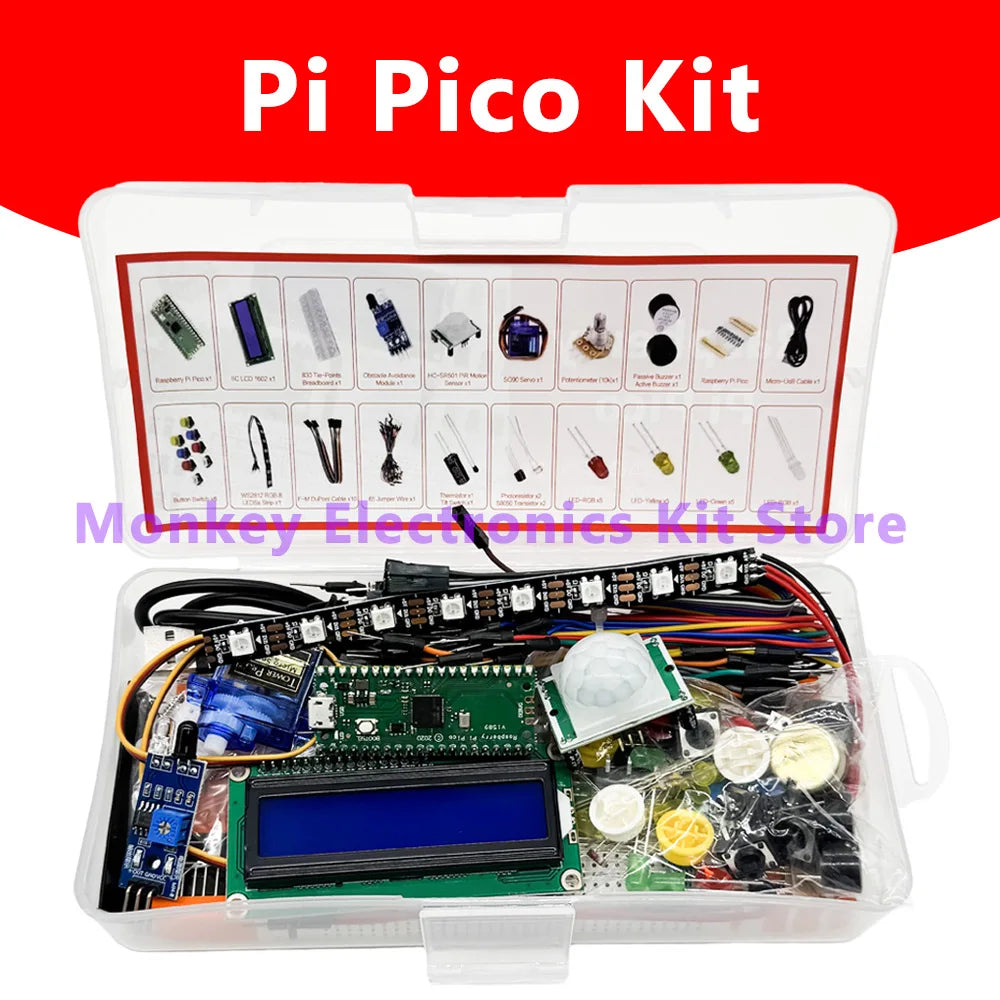 Raspberry Pi Pico RP2040 Starter Kit with LCD1602 Display