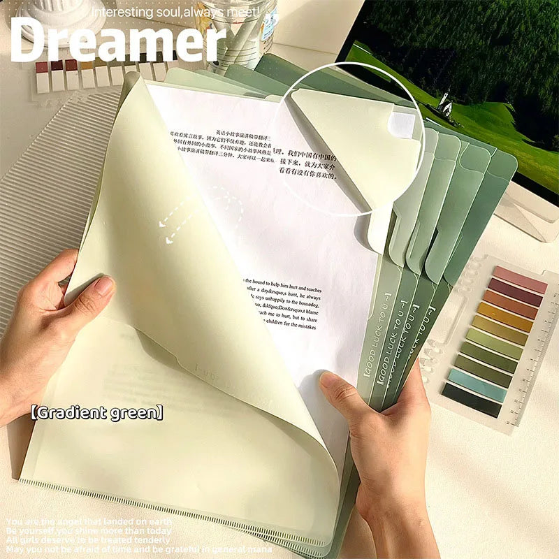 A4 Folder Lock Buckle Aesthetic Office Information Booklet Large