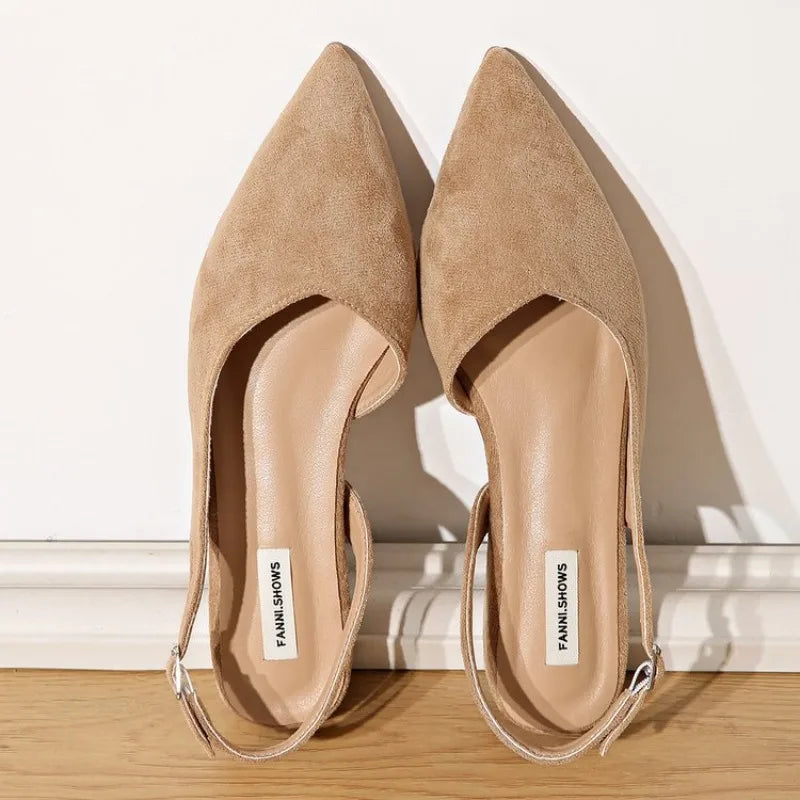 Women's Pointed Toe Wedge Sandals – Buckle Strap Slingbacks
