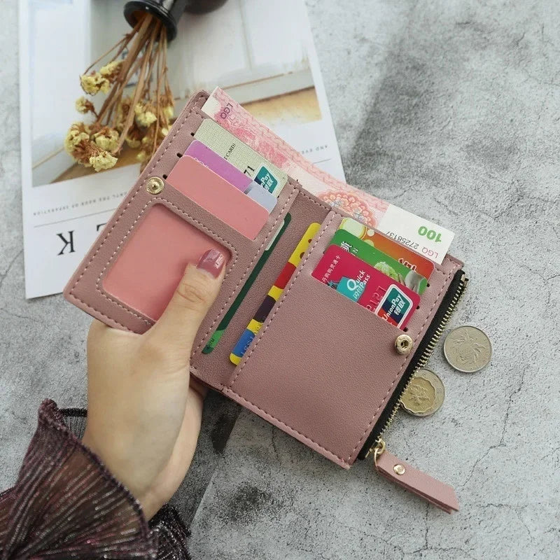 Women's Retro Embroidery Short Wallet & Floral Card Holder Purse