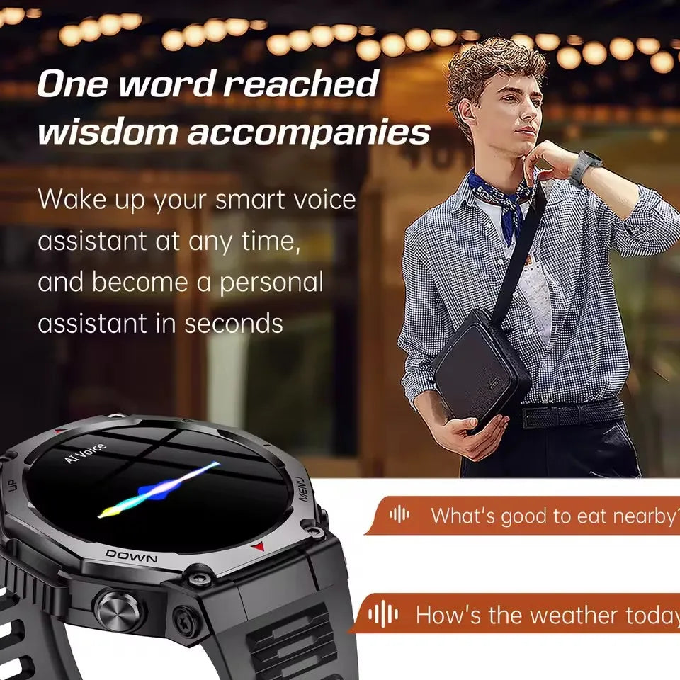Professional 50 Meters Swimming Smartwatch BT Call Amoled Screen