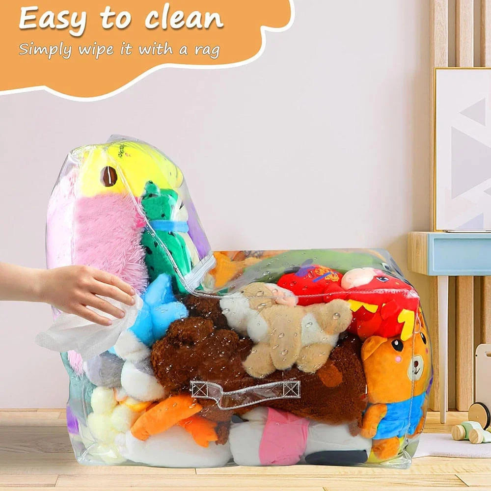 Kids Storage Stool Chair 2in1 Thickened PVC Toy Organizer Bag