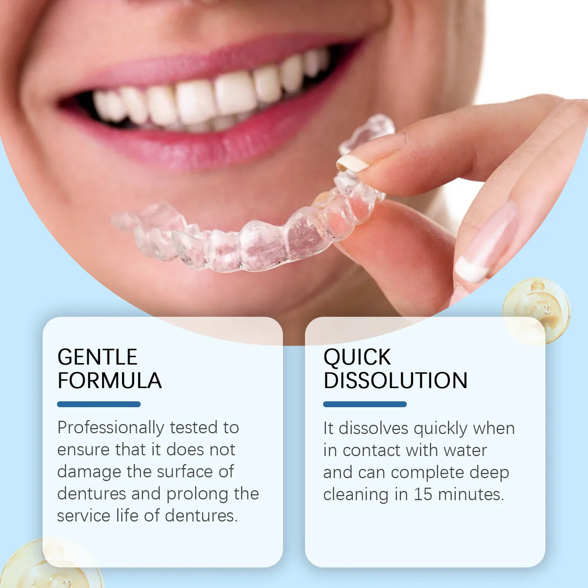 ORALHOE Denture Cleaning Tablets | Whitening & Antibacterial 12pk