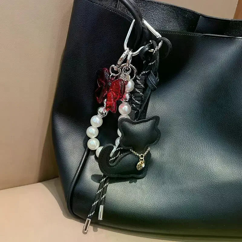 Black Cat Keychain Bag Charm Pendant | Cute Backpack Gift