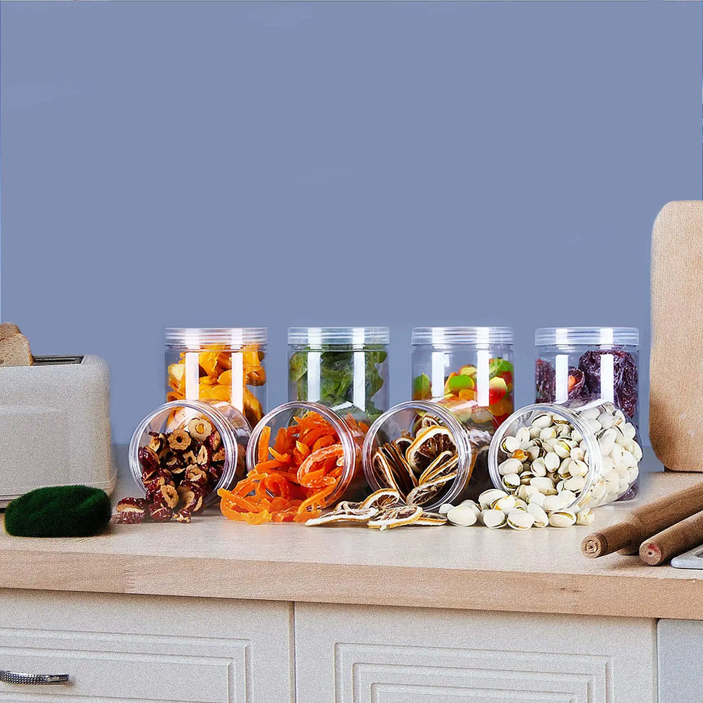 Plastic Packing Bottle PET Clear Empty Seal Circular Bucket Storage