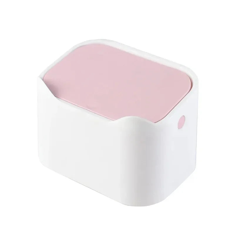 Mini Desktop Trash Can with Press Lid – Cute Desk Waste Bin