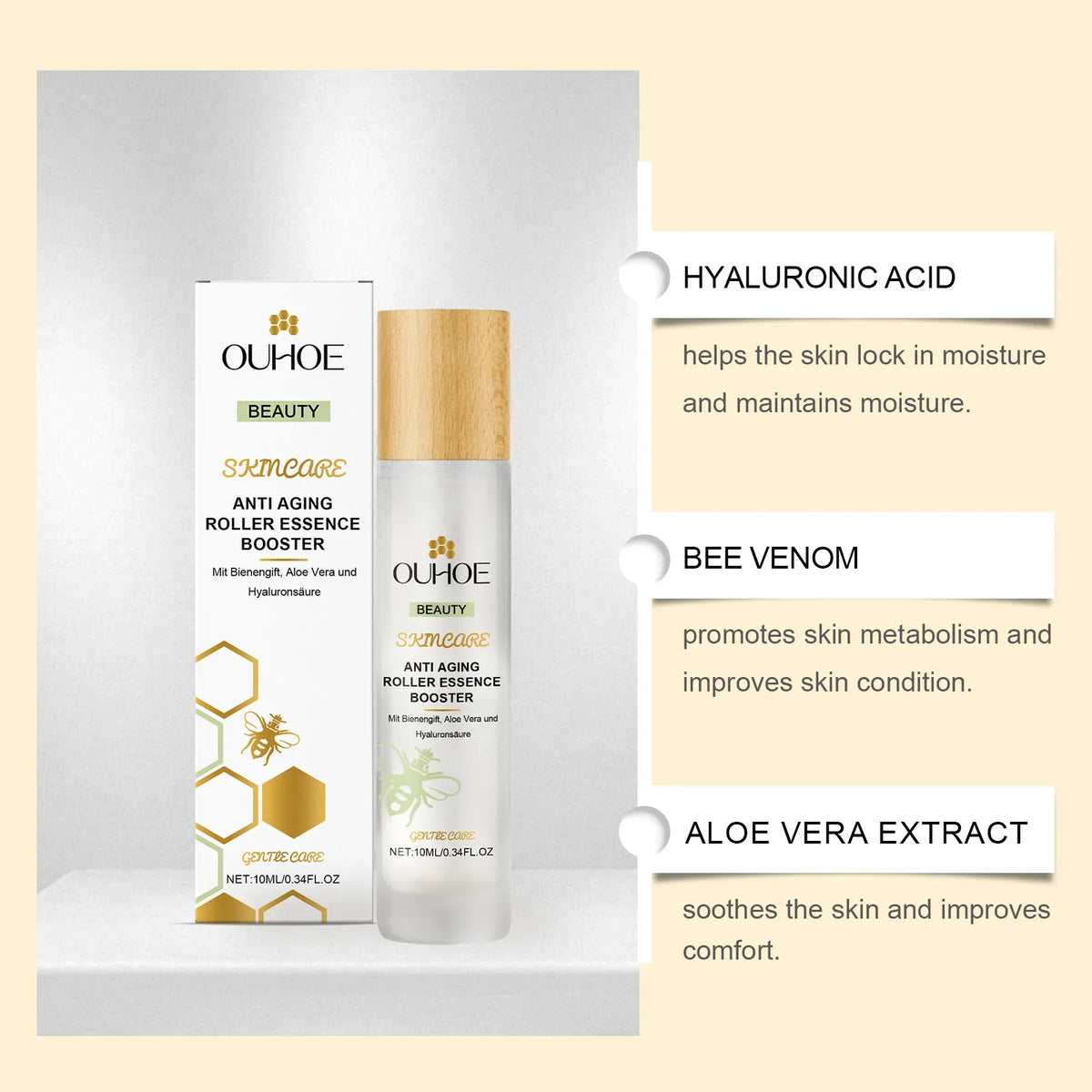 Bee Venom Roller Serum – Firming Hyaluronic Acid Booster