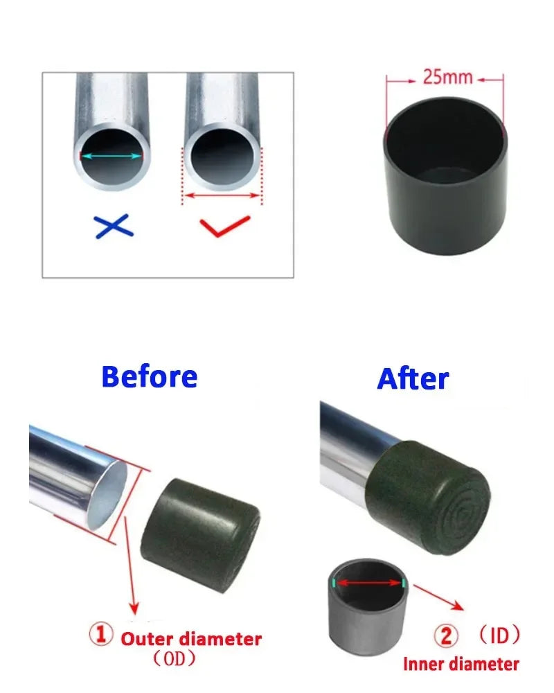 PVC Round Furniture Leg Caps – Anti-Skid Floor Protectors