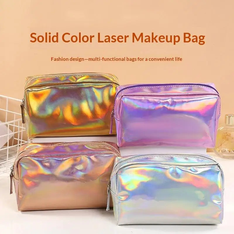 Holographic Laser Cosmetic Bag | Waterproof Travel Makeup Organizer