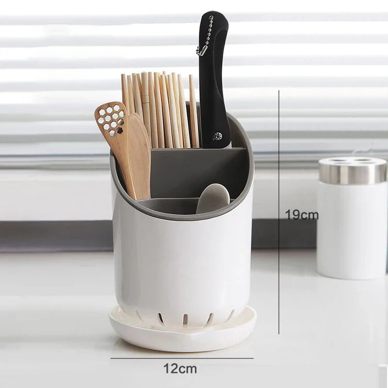 Kitchen Storage Chopsticks Tube Drain Plate Tableware Holder Home