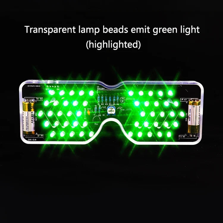 Voice-Activated LED Flashing Glasses DIY Soldering Kit