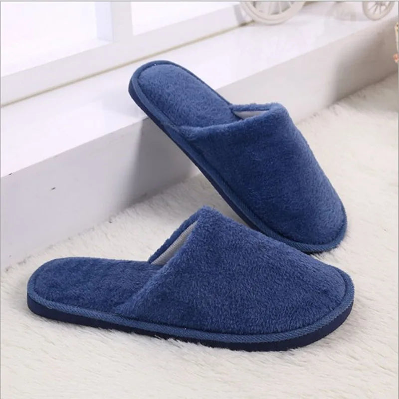 Men & Women Plush House Slippers – Warm Soft Indoor Slides