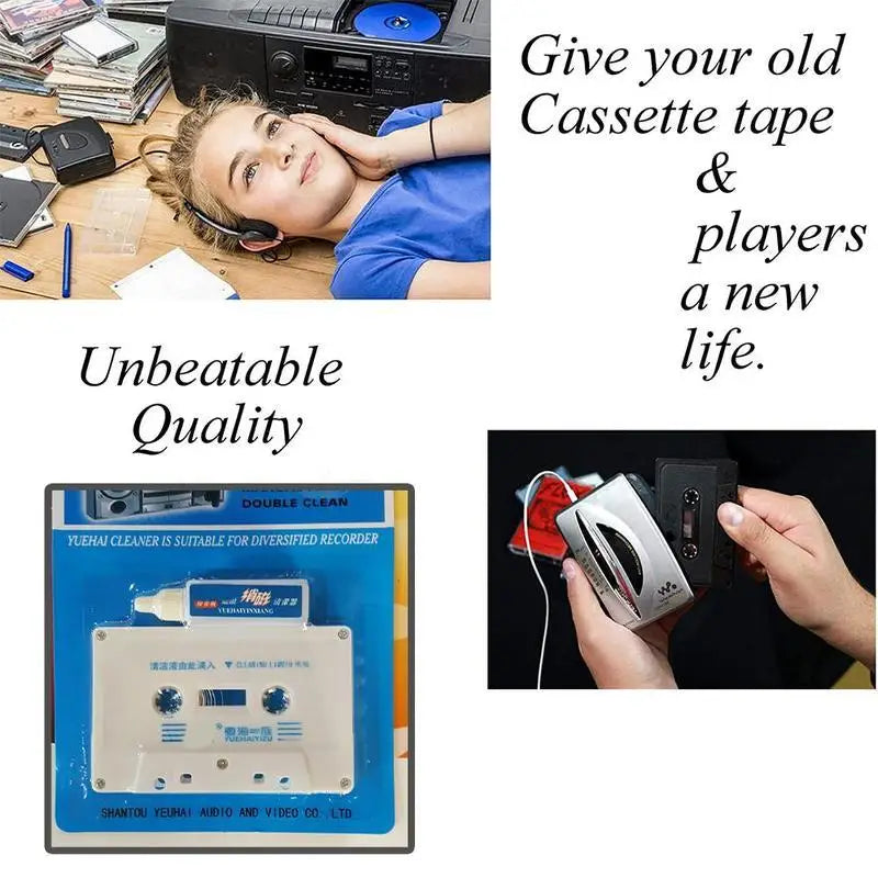 Cassette Tape Head Cleaner – Wet/Dry Audio Recorder Cleaning