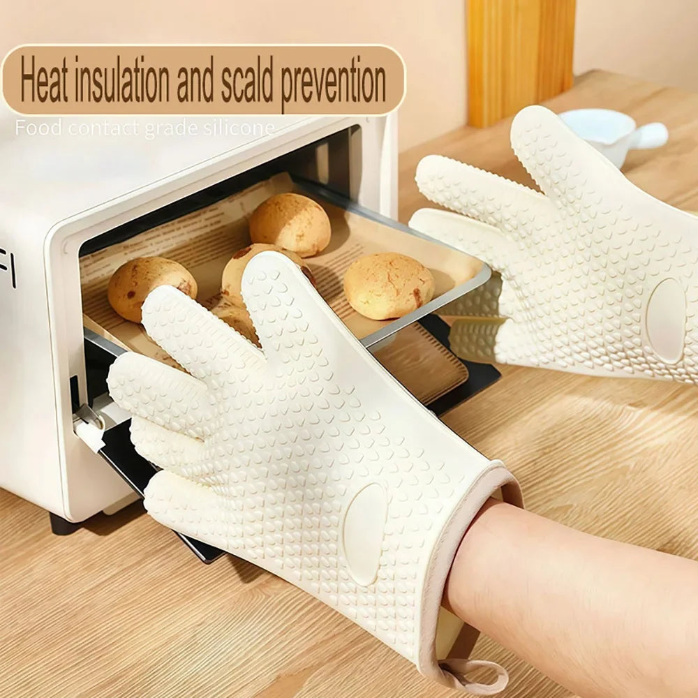 Silicone Oven Gloves Heat Resistant | BBQ & Baking Mitts