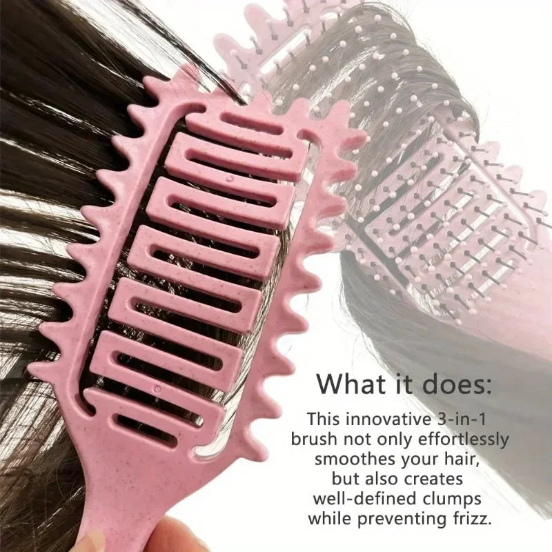 3-in-1 Curl Defining Detangling Hair Brush for Curly Hair