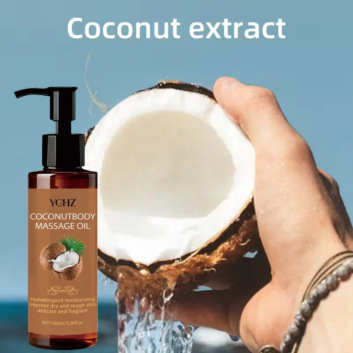 YCHZ Coconut Massage Oil – Hydrating Body, Face & Hair | 100ml