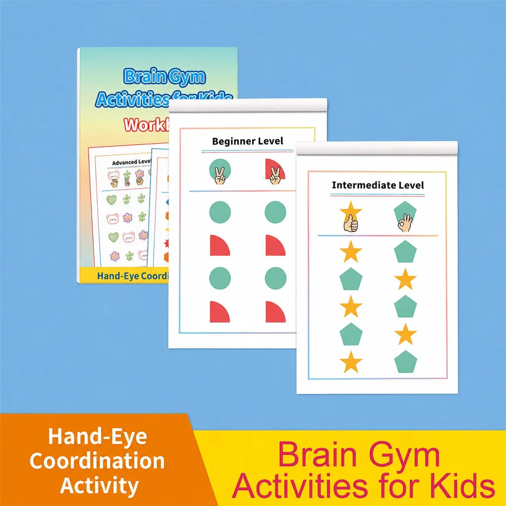 Brain Gym Activities Workbook Kids 32 Pages Hand-eye Coordination