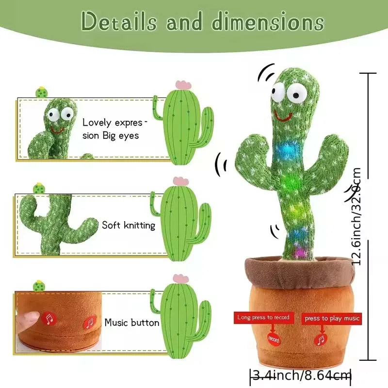 Dancing Cactus Talking Plush Toy – Singing & Wriggling Fun