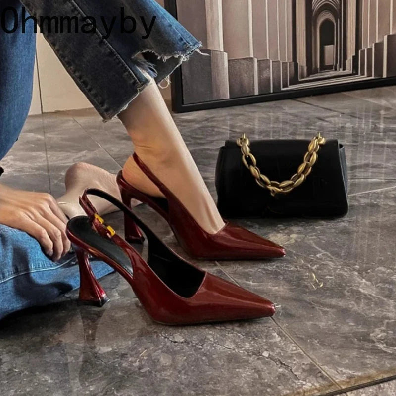 Women's Pointed Toe High Heel Slingback Sandals | Elegant