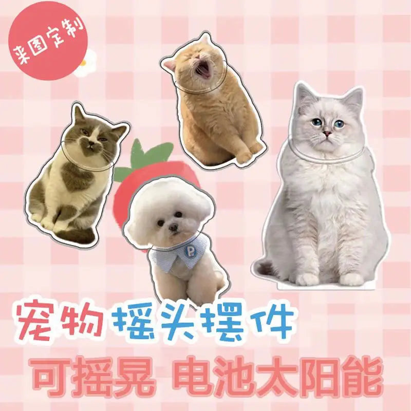 Diy Acrylic Automatic Solar-powered Shaking Head Figurine Pets Dog